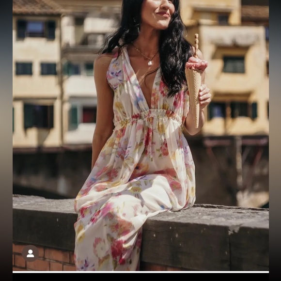 Zara flowy summer maxi dress size M medium floral - Picture 5 of 7